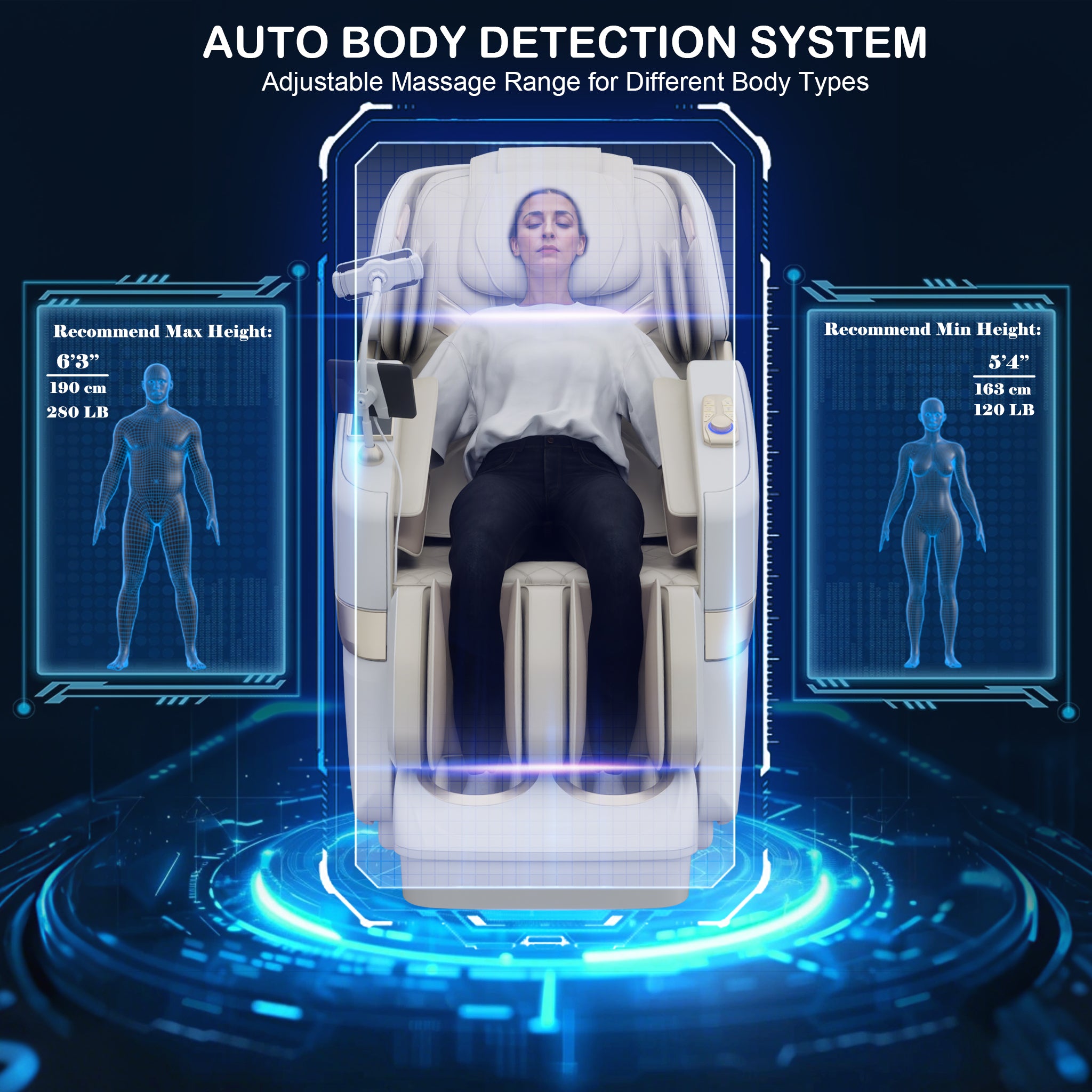 KoziSense KZ-313 New Heated Jade Stone Massage Chair (White)