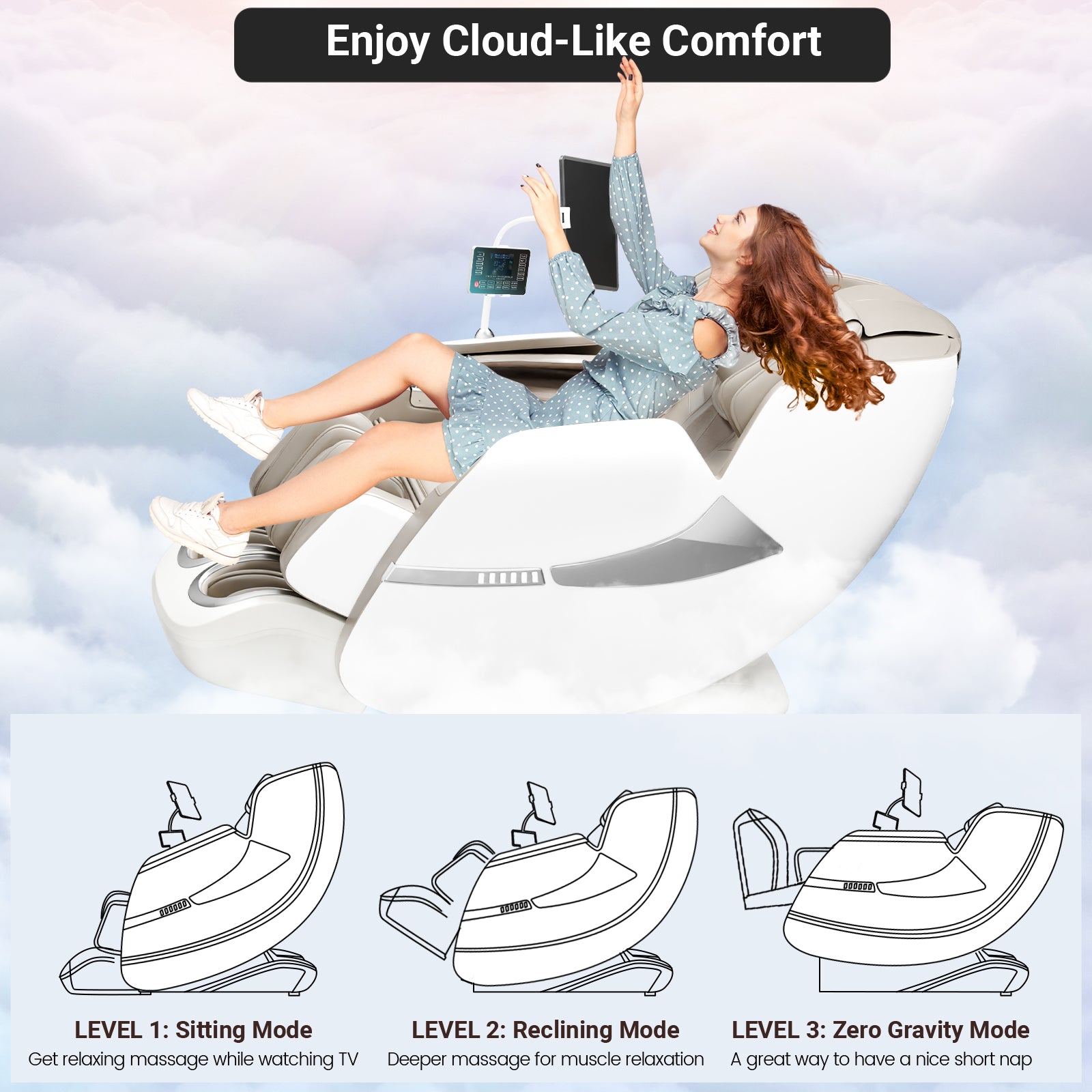 KoziSense 2025 A18 3D SL-track Massage Chair - (White)
