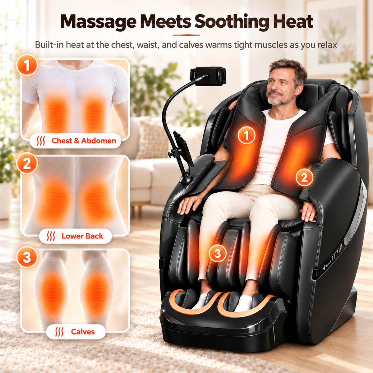 KoziSense KZ-A18 3D SL Track Massage Chair | Full Body Zero Gravity, No Assembly Required, Back Pain Relief - (All Black)