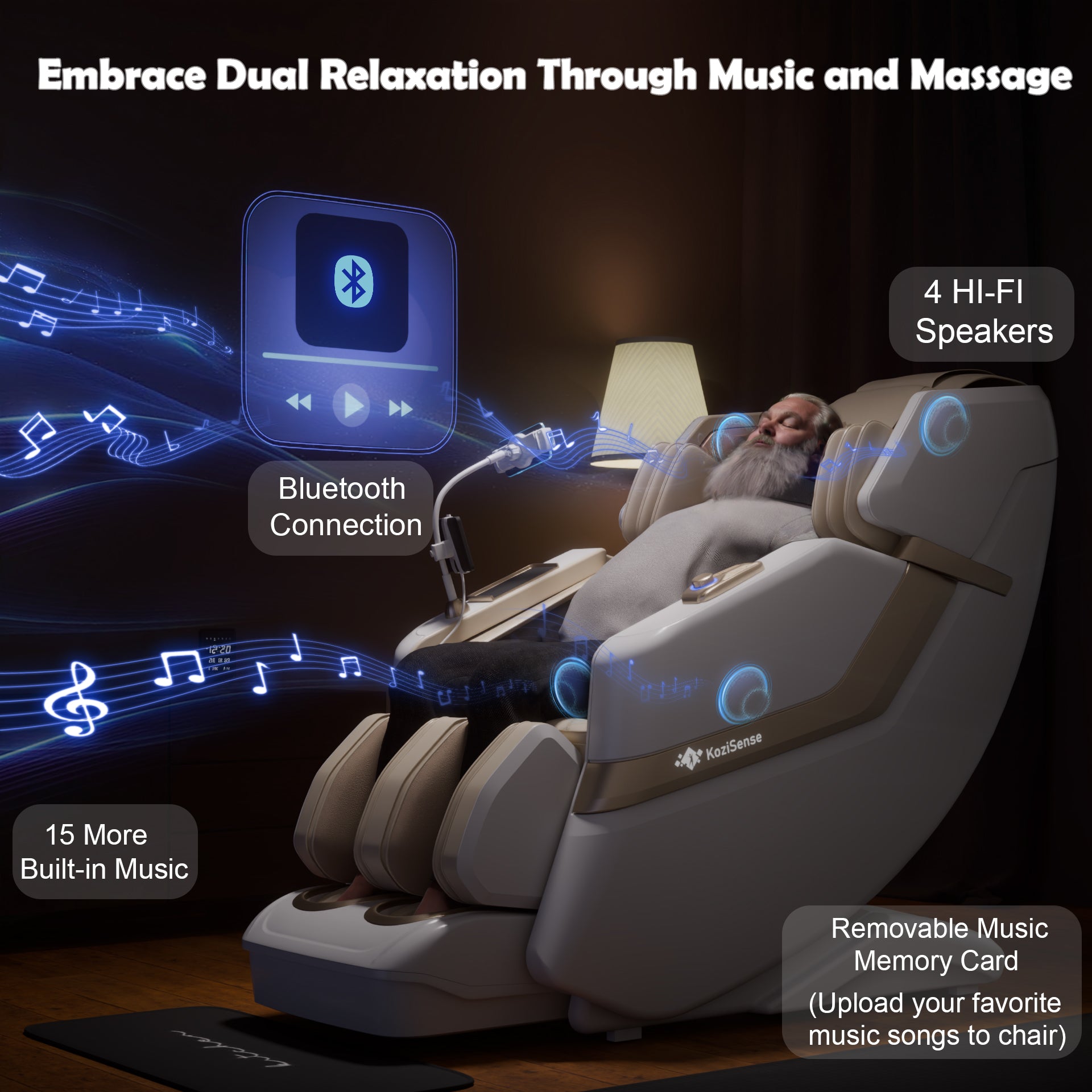 KoziSense KZ-313 |3D+ Heated Jade Massage Chair|Zero Gravity Full Body