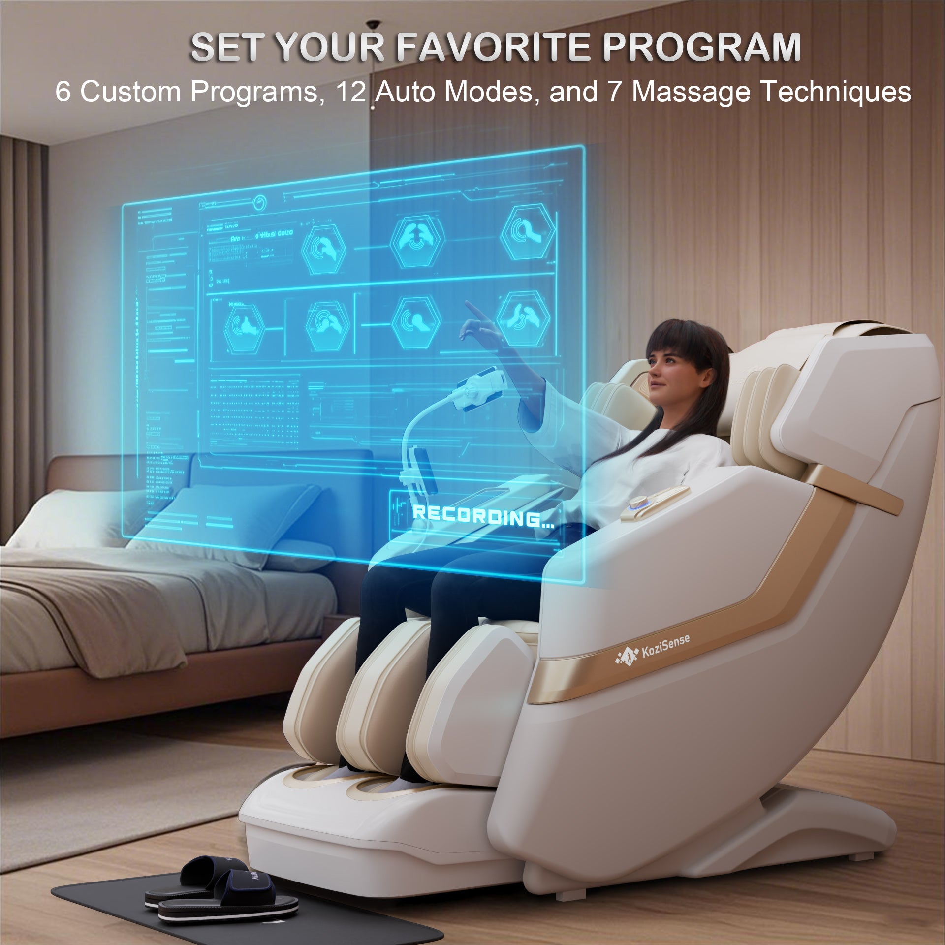 KoziSense KZ-313 |3D+ Heated Jade Massage Chair|Zero Gravity Full Body
