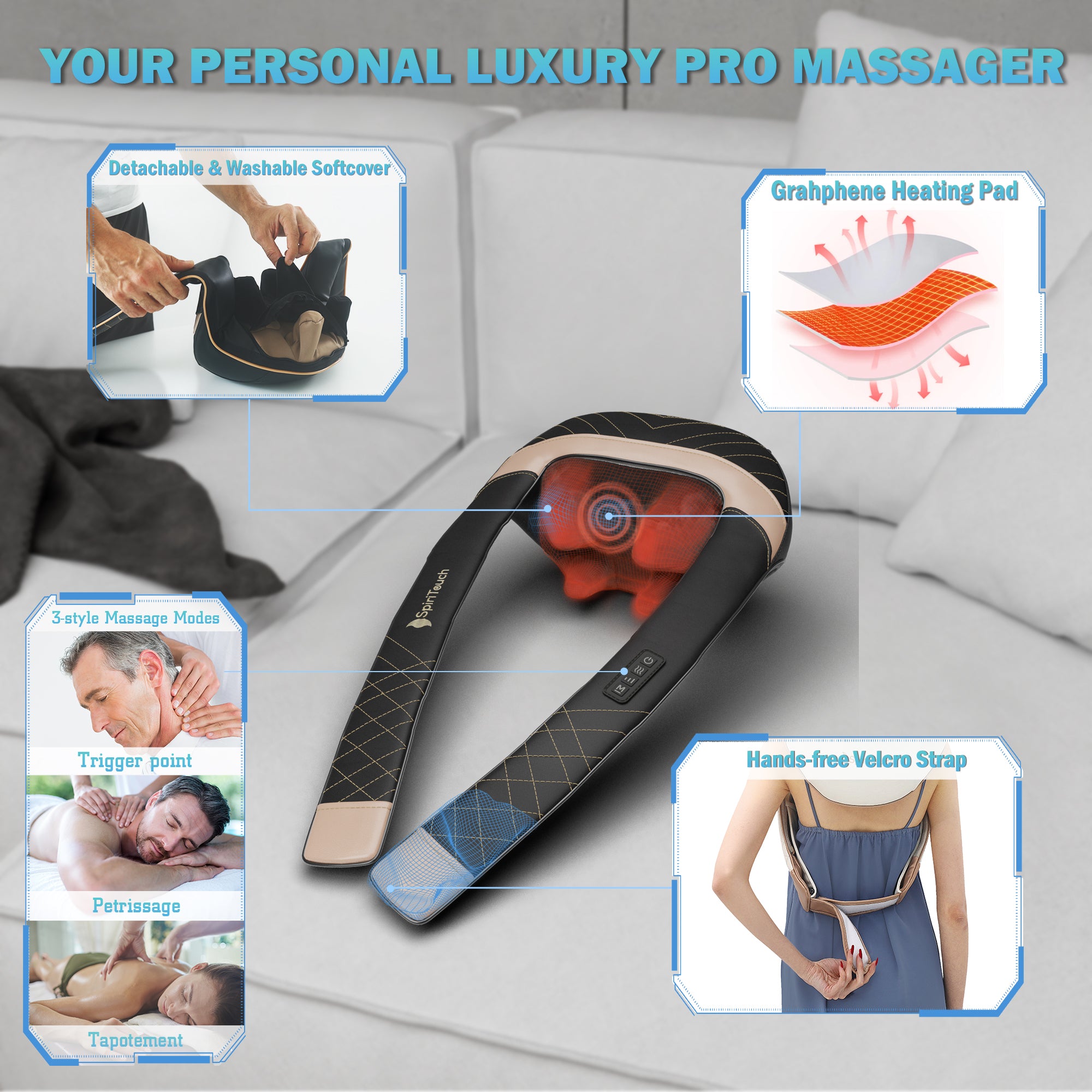 4D Pro Shiatsu Deep Tissue Neck and Shoulder Massager