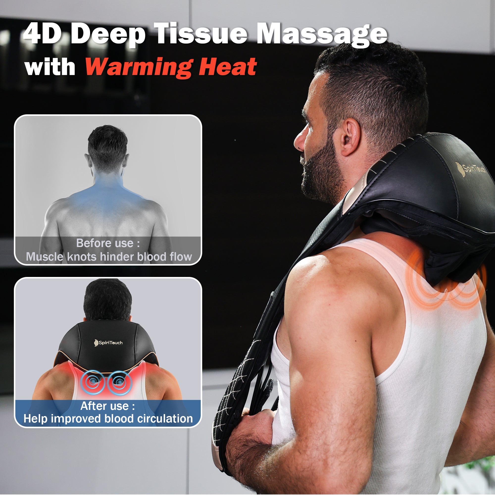 4D Pro Shiatsu Deep Tissue Neck and Shoulder Massager