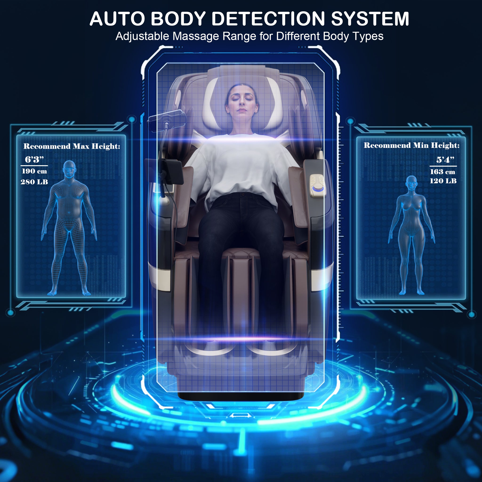 KoziSense KZ-313 New Heated Jade Stone Massage Chair (Black)