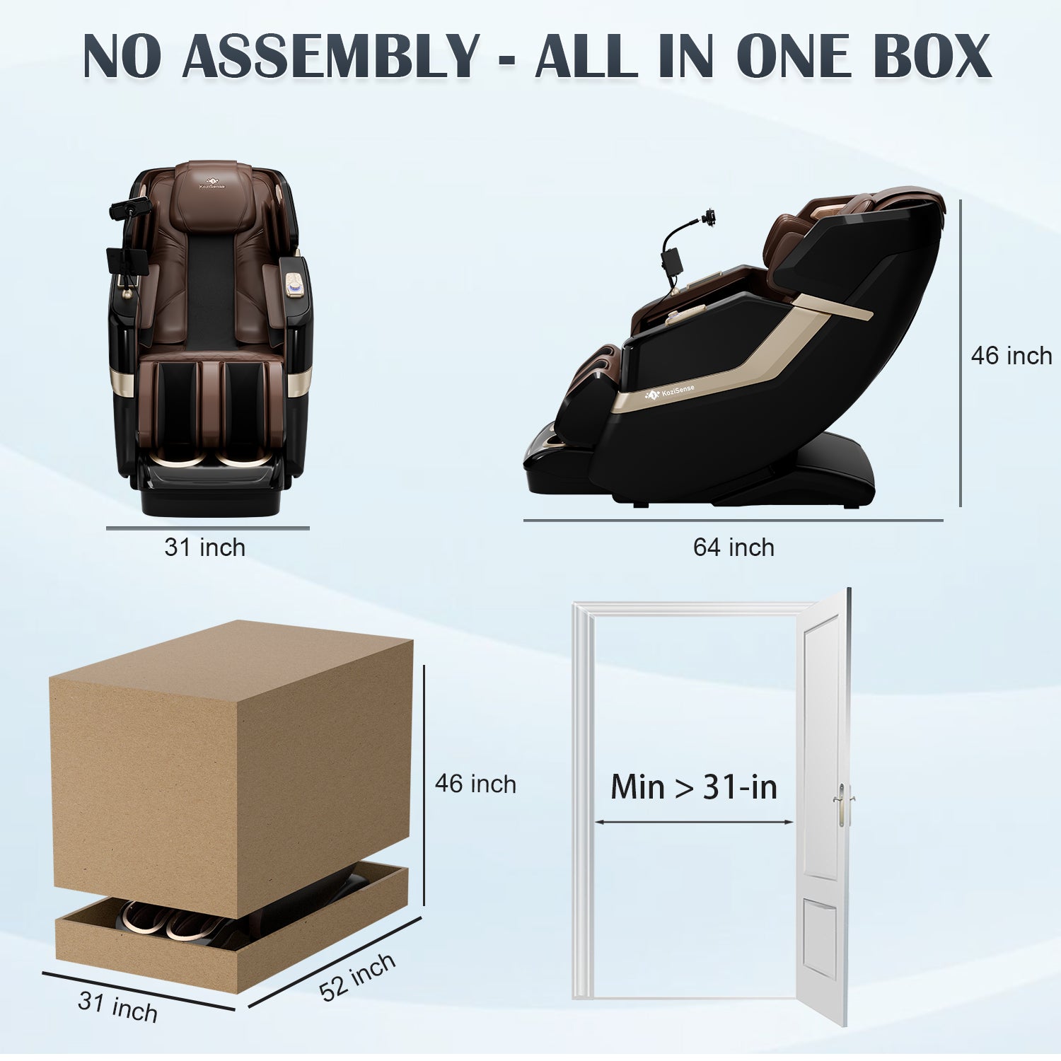 KoziSense KZ-313 |3D+ Heated Jade Massage Chair|Zero Gravity Full Body