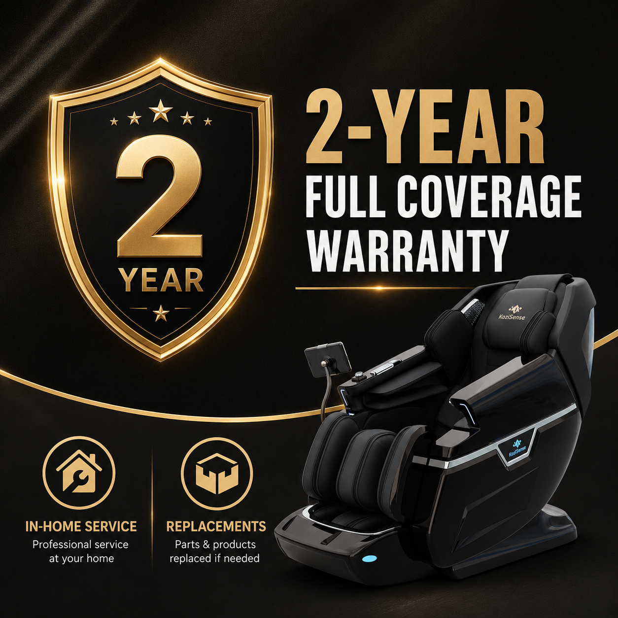 Extended 2-Year Full Coverage Warranty (Labor + Replacement Parts)
