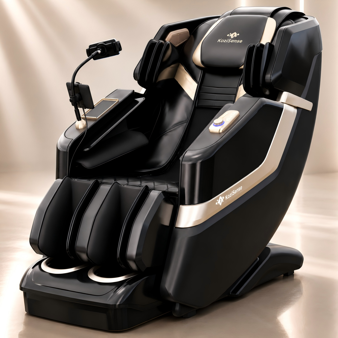 KoziSense KZ-313 Heated Jade Stone Massage Chair | 3D Full Body| Zero Gravity| Back Pain Relief| Heat Therapy (Black)