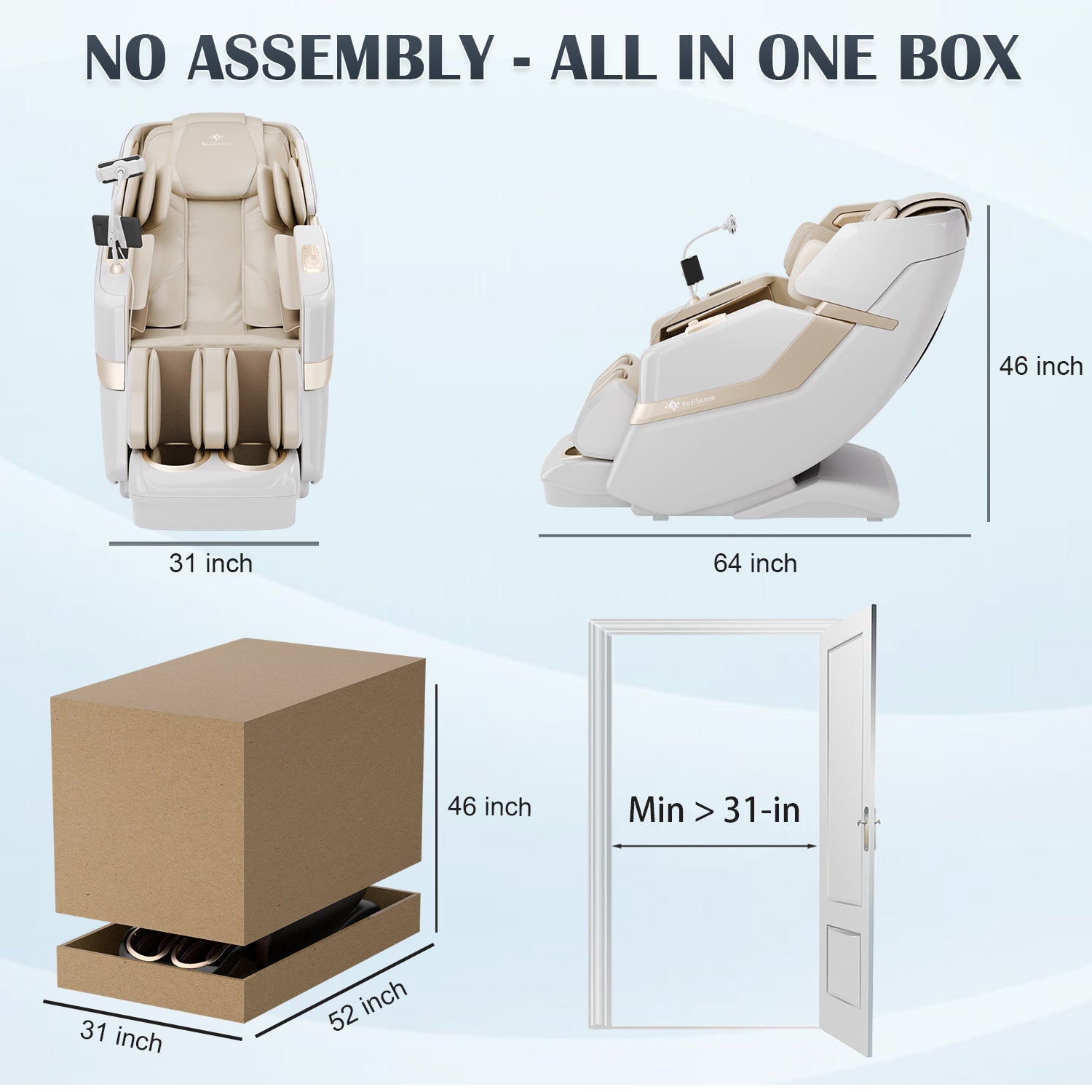 KoziSense KZ-313 |3D+ Heated Jade Massage Chair|Zero Gravity Full Body