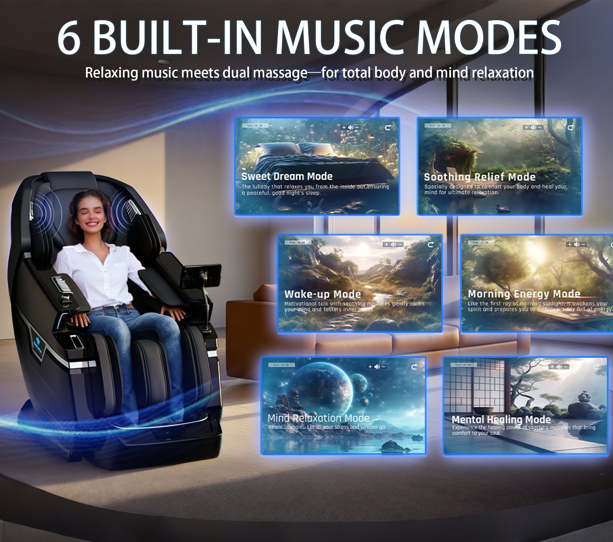 KoziSense KZ-L66 4D + 3D Dual Core Luxury Massage Chair Deep Tissue
